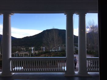 Close-up of window against the sky