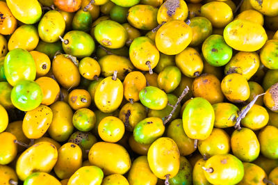 High angle view of fruits for sale at market stall