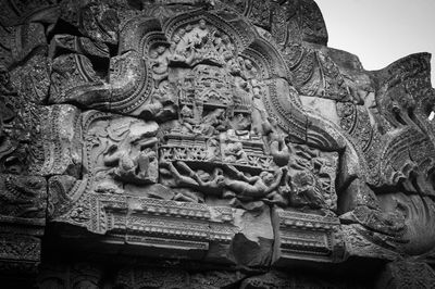 Low angle view of statues at temple