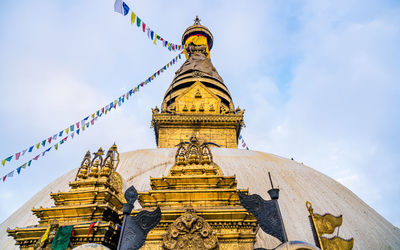 Low angle view of traditional building against sky