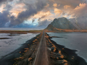 Wonderful picturesque scene near stokksnes cape in iceland.