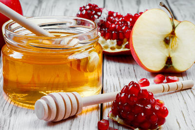 Close-up of fruits on table