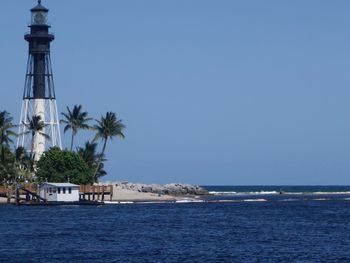 View of sea against clear sky