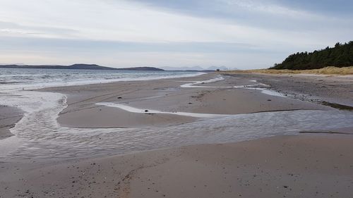 Scenic view of beach against sky