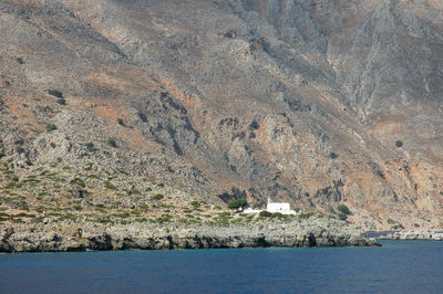 Scenic view of sea and mountains