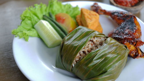Close-up of food in plate
