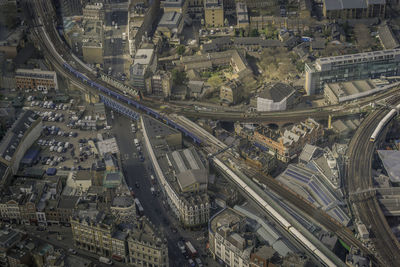 High angle view of london city