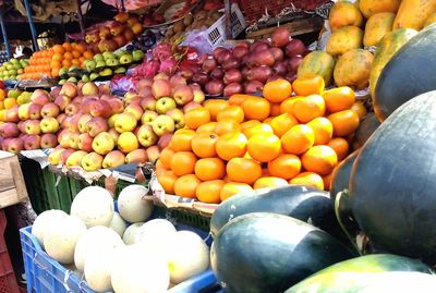 Fruits for sale at market stall