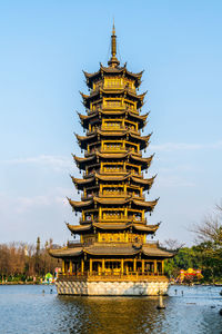 Sun and moon twin towers in guilin, guangxi province, china