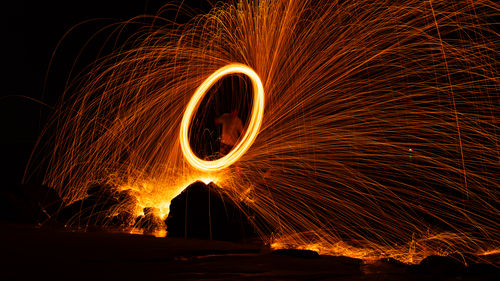 Wire wool at night