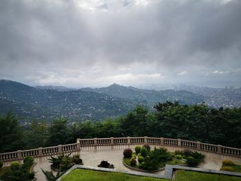 High angle view of mountain against sky