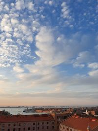 High angle view of townscape against sky