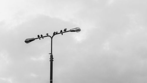 Low angle view of street light against sky