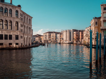 Canal passing through city buildings