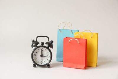 Close-up of gift box against white background