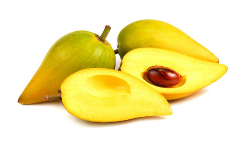 Close-up of apple against white background