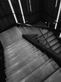 High angle view of escalator in building