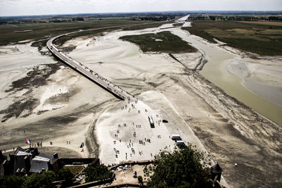 High angle view of beach