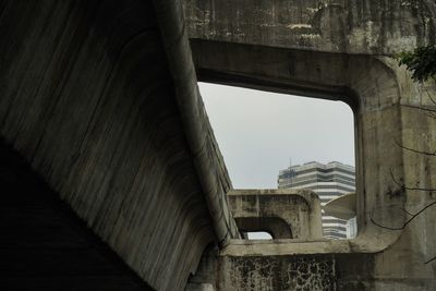 Low angle view of bridge against sky