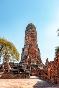 Old temple against clear sky