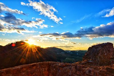 Scenic view of landscape against sky during sunset