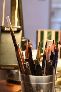 Close-up of paintbrushes