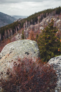 Scenic view of rocky mountains against sky