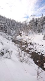Scenic view of snow covered landscape