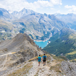 High altitude hike around the aiguille percee in the haute tarentaise massif in the vanoise park 