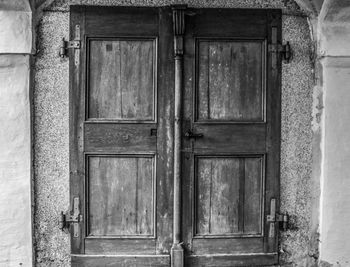 Closed door of old building