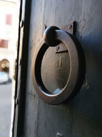 Close-up of metal door