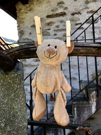 Close-up of carving on wall