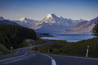 Scenic view of snowcapped mountains at aoraki mount cook national park against sky
