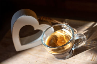 Close-up of coffee on table