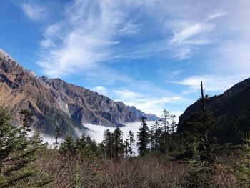 Scenic view of mountains against sky