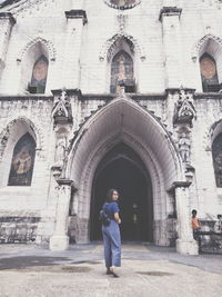 Full length of man standing in temple