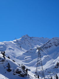 Scenic view of snow covered mountains