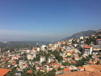 High angle view of city