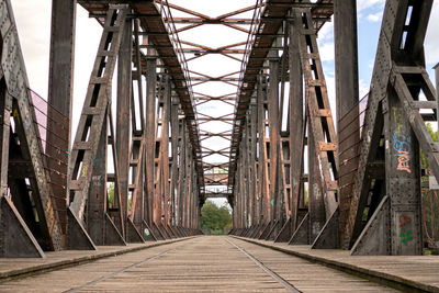 View of railway bridge against sky