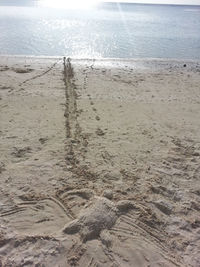 High angle view of beach against sky