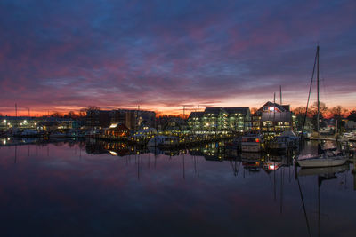 Annapolis harbor with purple clouds 