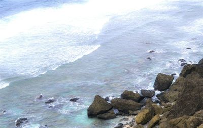 Rocks in sea