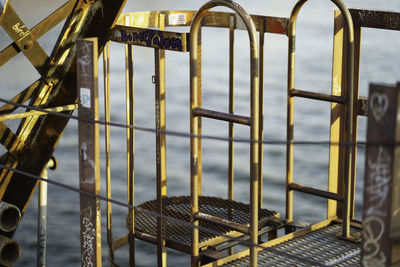 Close-up of metallic railing