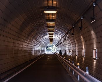 View of illuminated tunnel