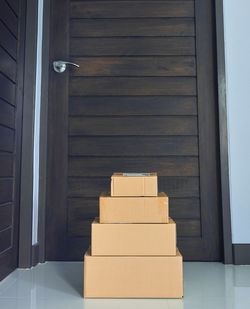 Stack of closed door of building