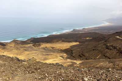 Coastline in the natural park of jandia - parque natural de jandina - on  island fuerteventura,