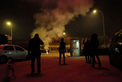 Illuminated street light at night