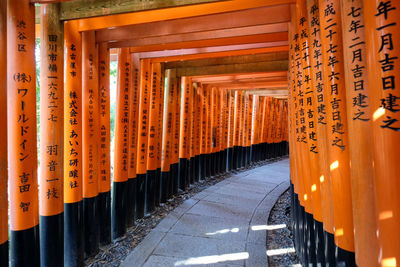 View of text at entrance of temple