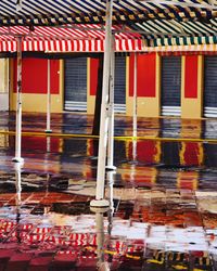 Reflection of building in water