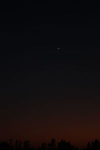 Low angle view of silhouette moon against sky at night